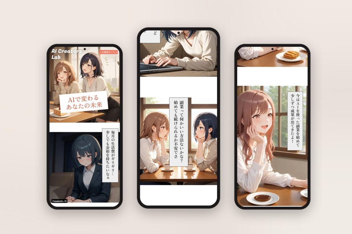 AIクリエイターズラボ のサイト（スマートフォン表示）